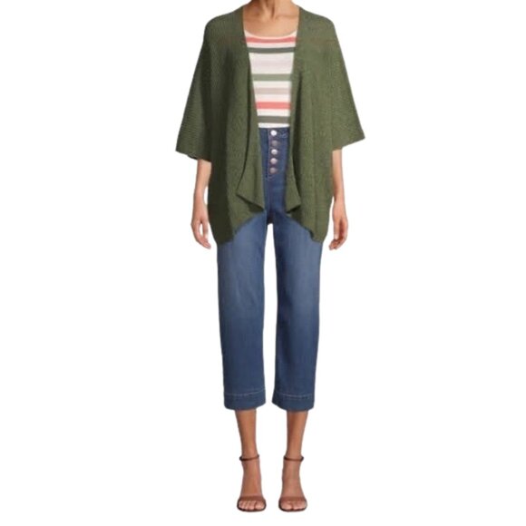 3/$30 Knit Open Cardigan, Green - Picture 4 of 9